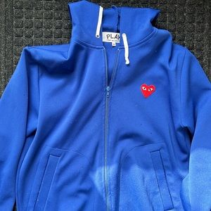 PLAY COMME does GARÇON blue zip up hoodie
